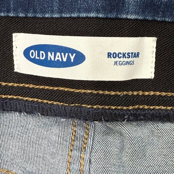 Old Navy Rockstar Jeggings Distressed Denim Size 10 Stretch Skinny Fit  Jeans - Picture 2 of 6